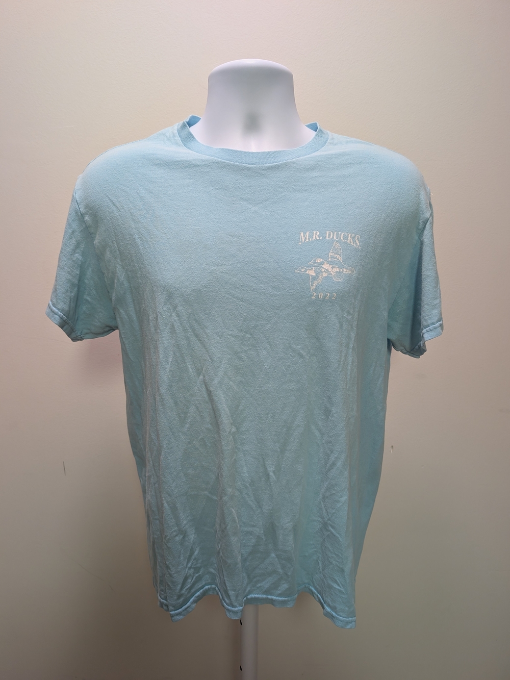 Vintage M.R. Ducks Graphic T-Shirt - Light Blue Short Sleeve Tee